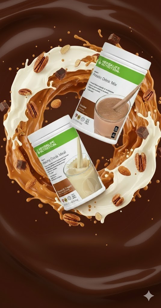 Herbalife Chocolate Protein Drink Mix + Praline and Cream Formula 1 Set
