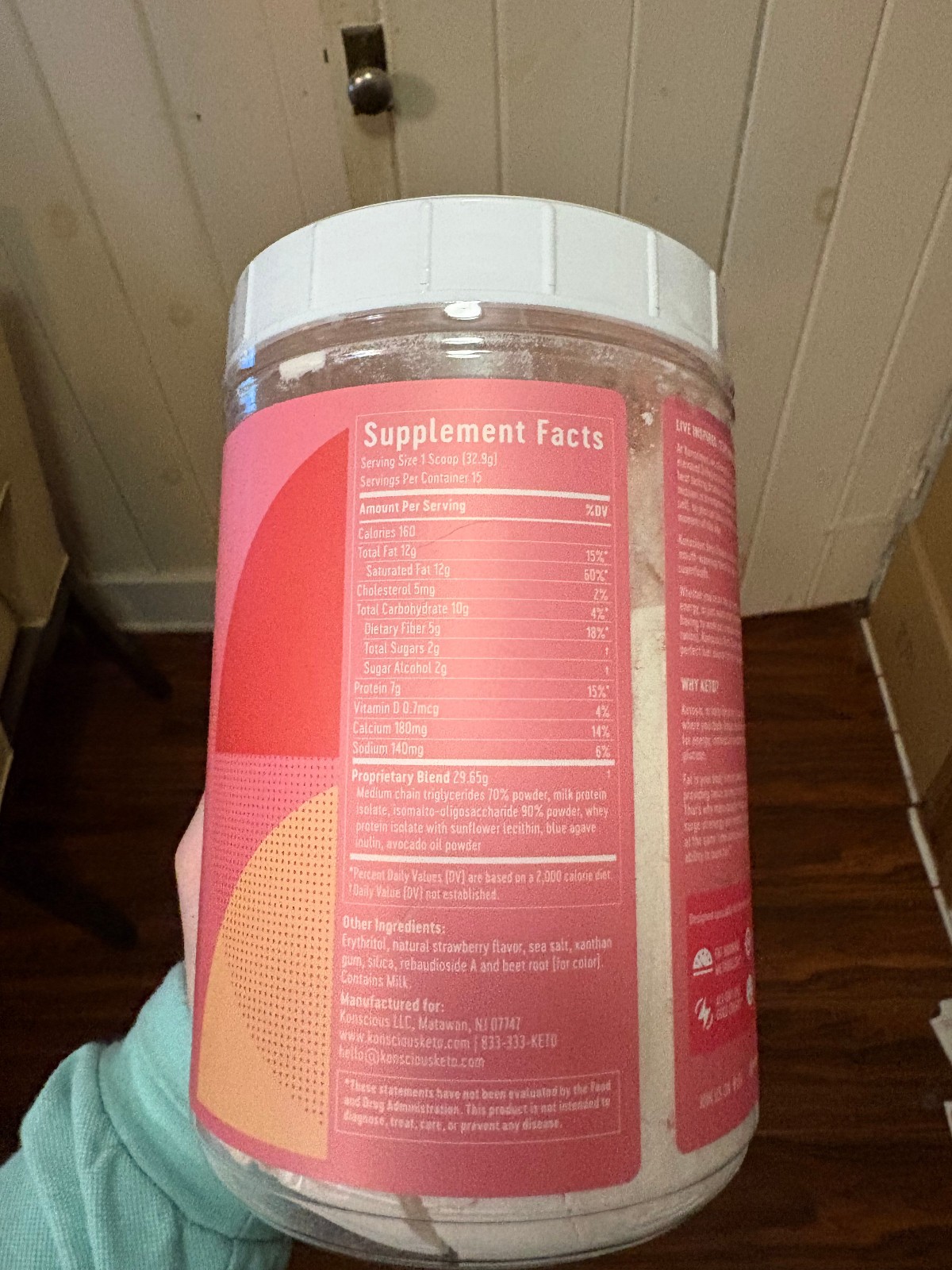 konscious keto shake strawberry cheesecake 17.4 oz