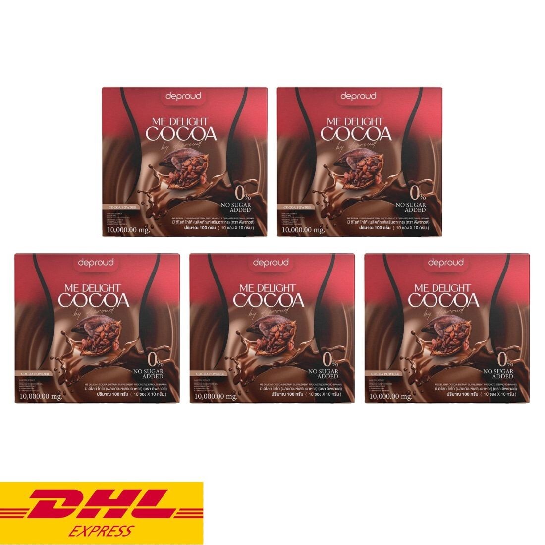 5x Deproud Me Delight Cocoa Instant Powder Drink No Sugar Control Hunger Dietary