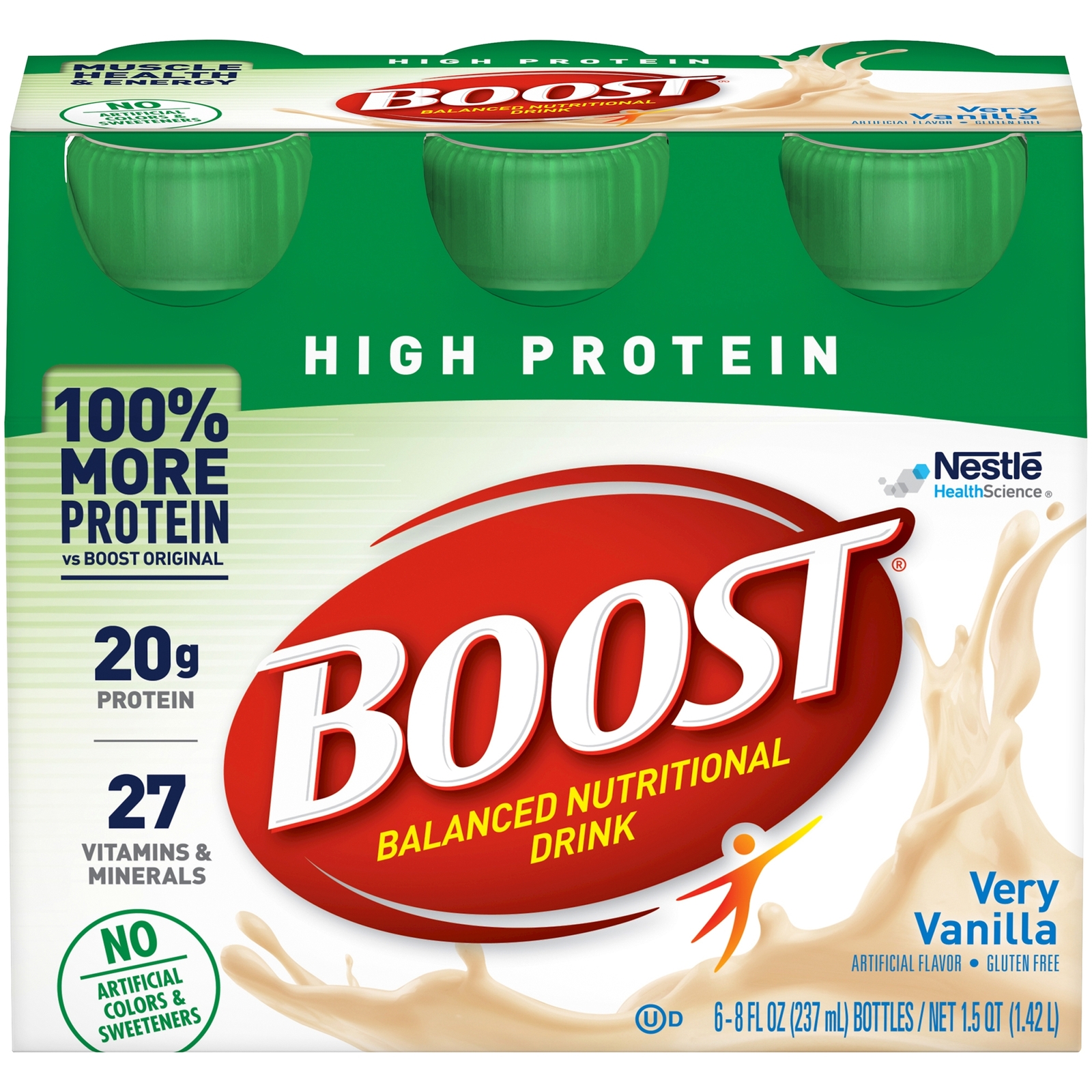 Nestle Boost High Protein Balanced Nutritional Drink Very Vanilla 8 oz 6 Ct