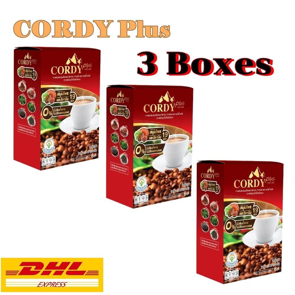 3 X Cordy Plus Cordyceps Coffee Ganoderma Herb Ginseng Sugar Free Health Coffee