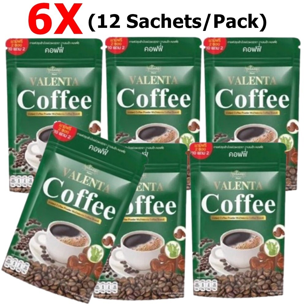 6X Valenta Instant Coffee Intense Weight Control High Fiber Detox Sugar Free 12
