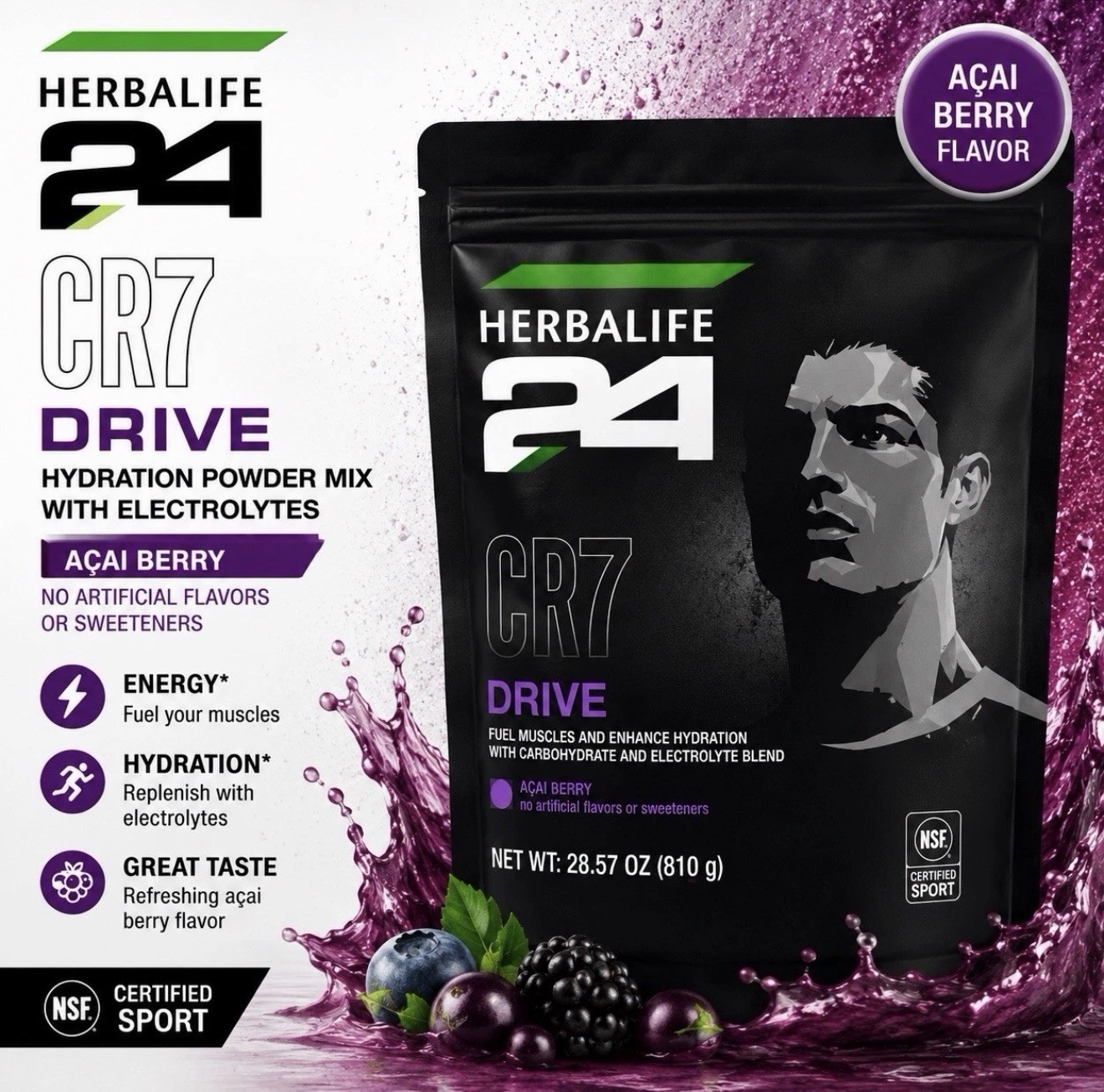 Herbalife CR7 Drive Açaí Berry Supplement