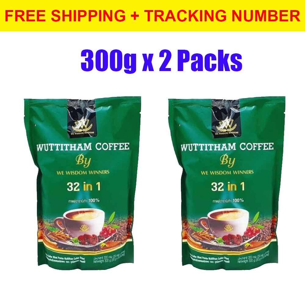 2x Wuttitham Instant Coffee 32 in 1 Herbs Mixed Weight Management Diet Healthy