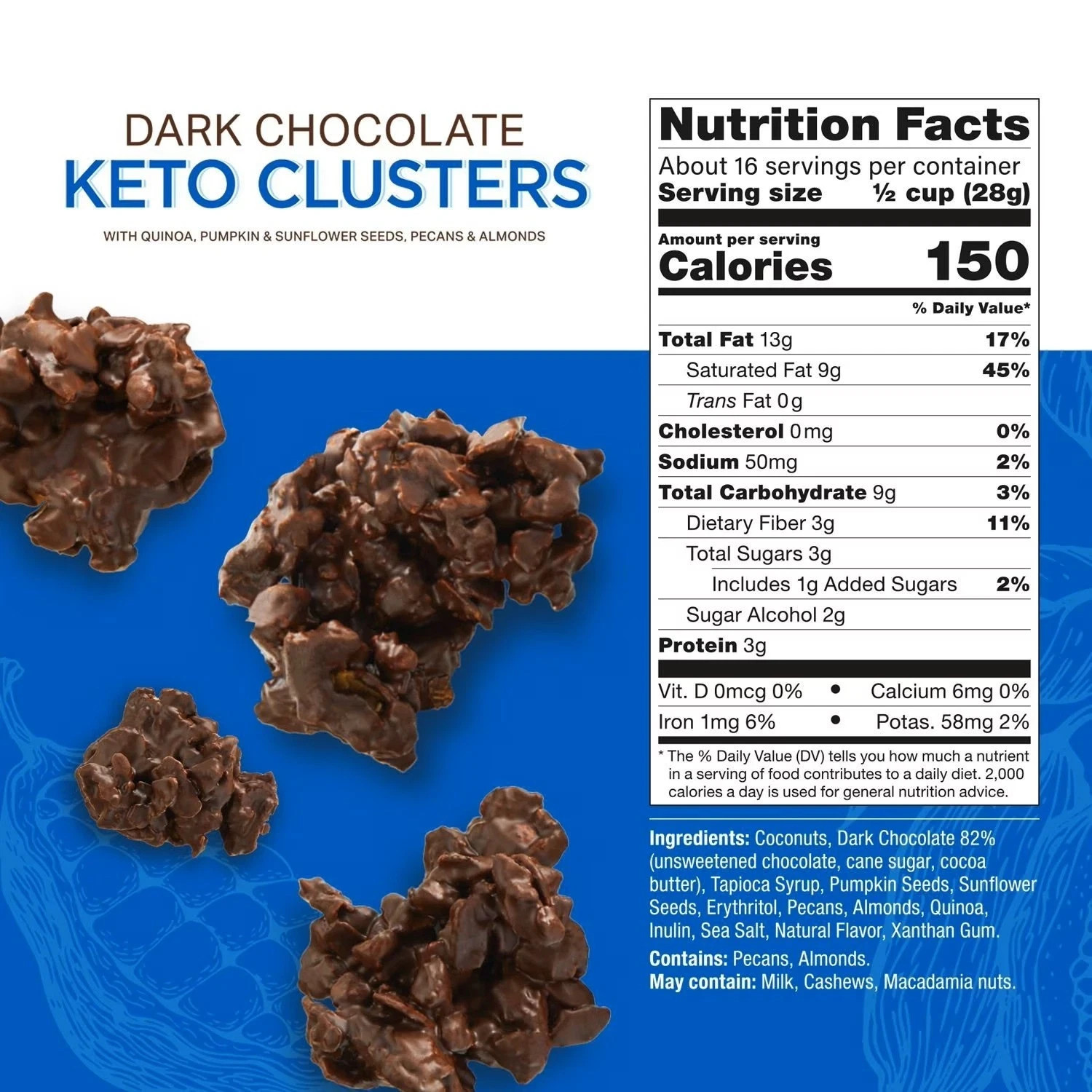 Gourmet Gatherings Dark Chocolate Keto Cluster, 16 oz Great Price