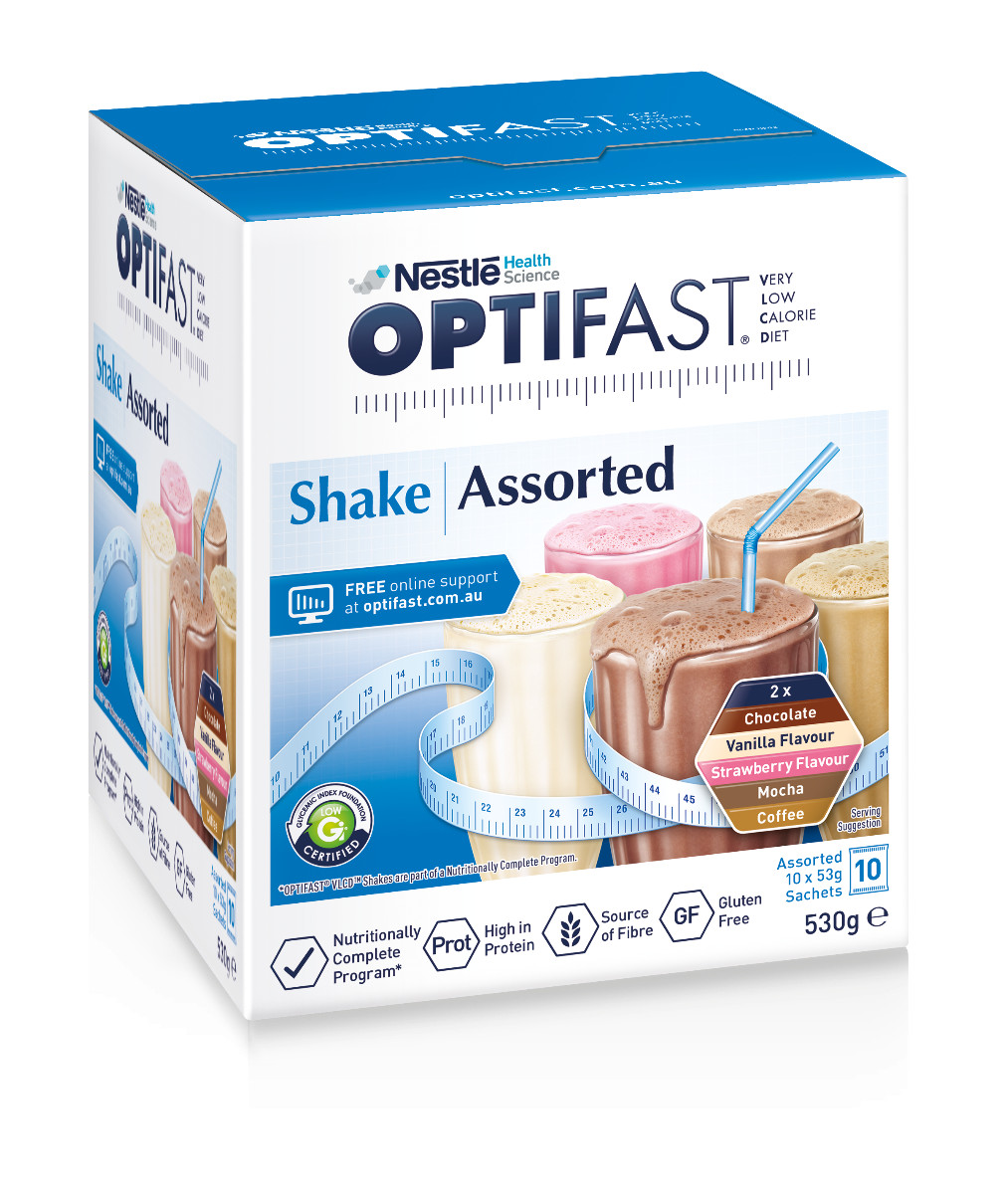 Optifast VLCD Assorted Flavour Weight Loss Shakes 10 x 53g Sachets High Protein