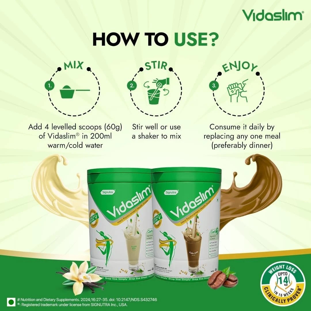 Vidaslim Meal Replacement Protein Health Shake for Weight Control for Women Men