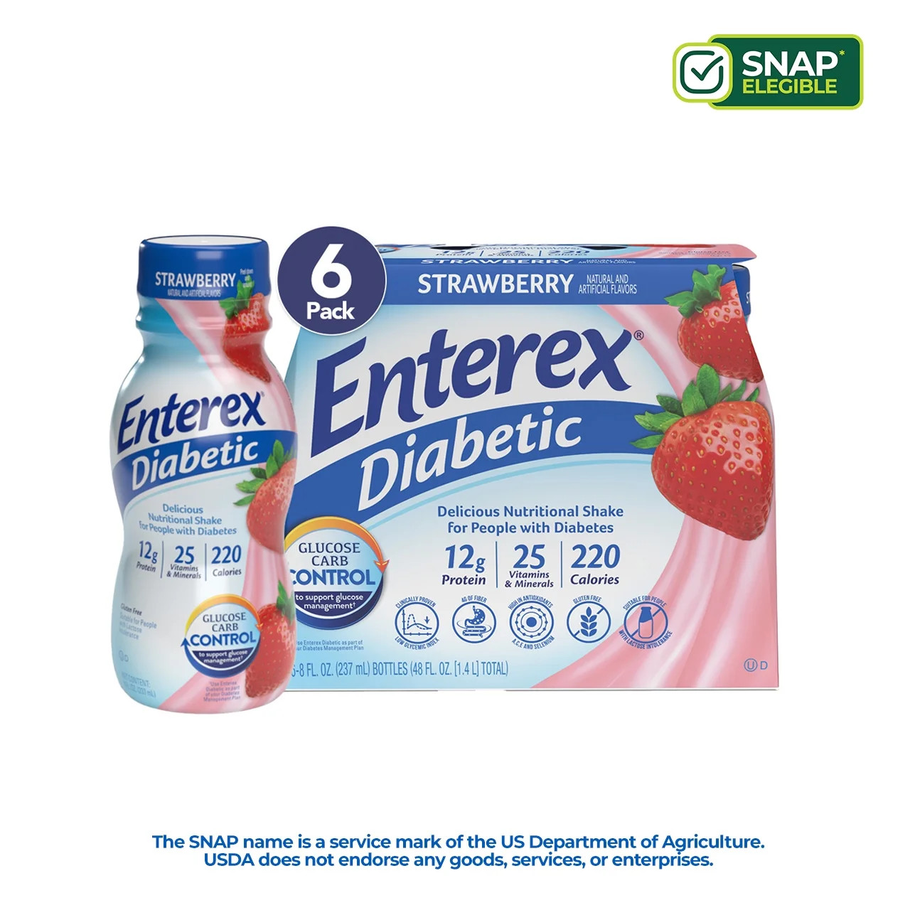 Diabetic Nutritional Meal Replacement Shake,For People with Diabetes,Strawberry