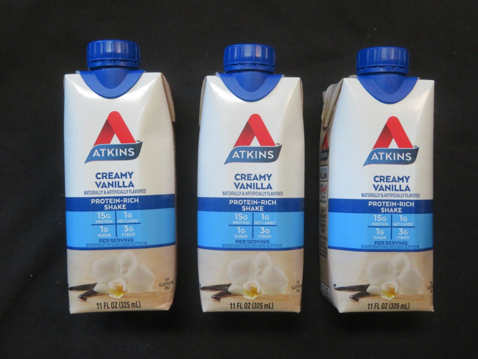(3) Atkins Creamy Vanilla Protein-Rich Shake 11 Oz Each