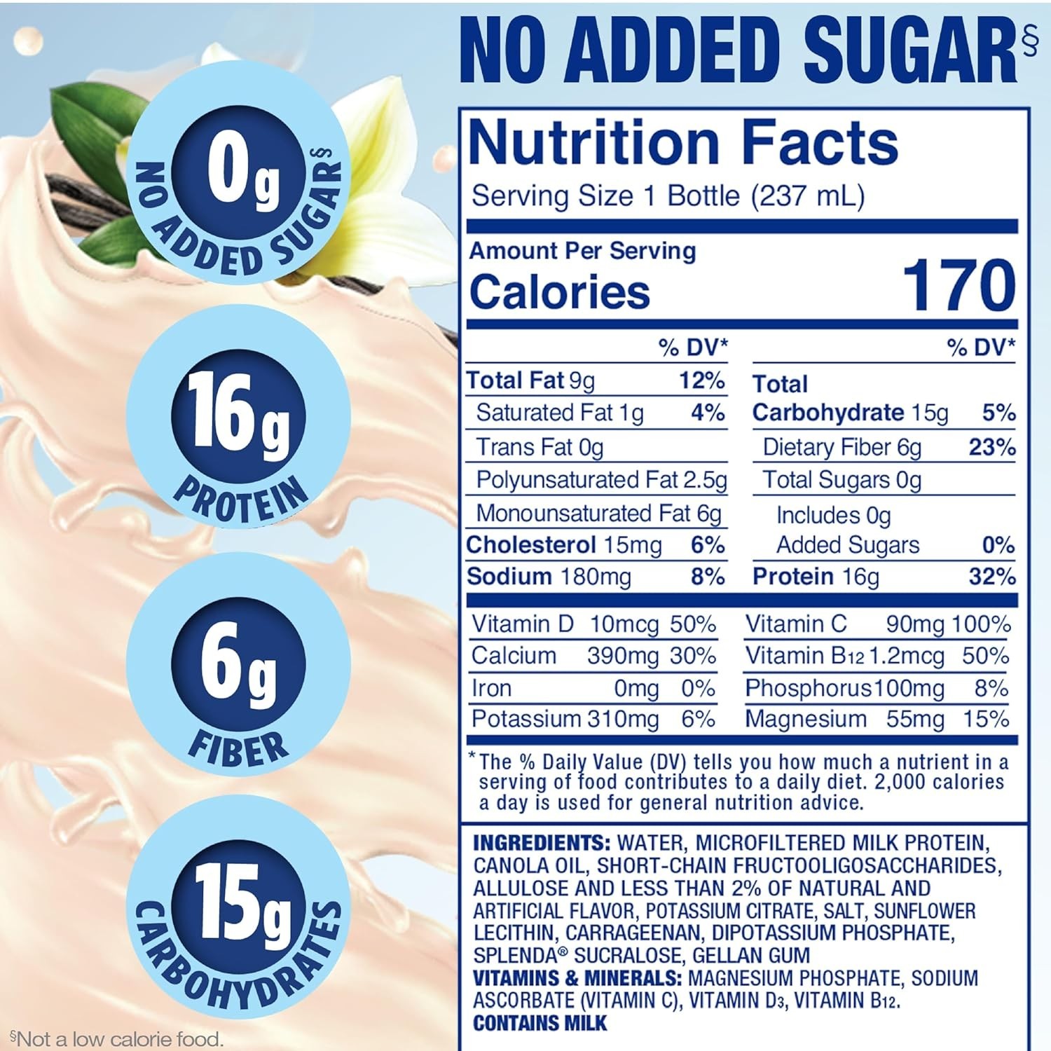 Splenda Smooth French Vanilla Shake – 6 Bottles, 16g Protein, Gluten-Free