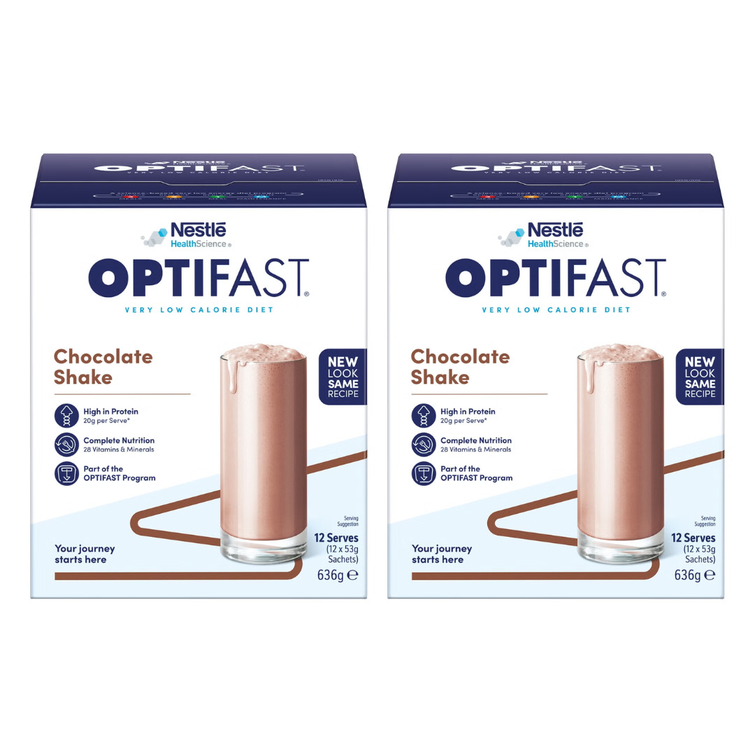 2 x Optifast VLCD Weight Loss Diet Chocolate Flavour Shake Sachet 12x53g = 24Pcs
