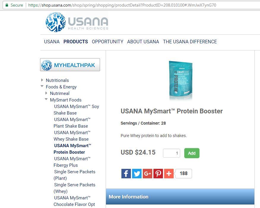 RETAIL $48.30 NEW 2 Bags of Booster Usana MySmartShake Soy Protein 3 EXP 2028