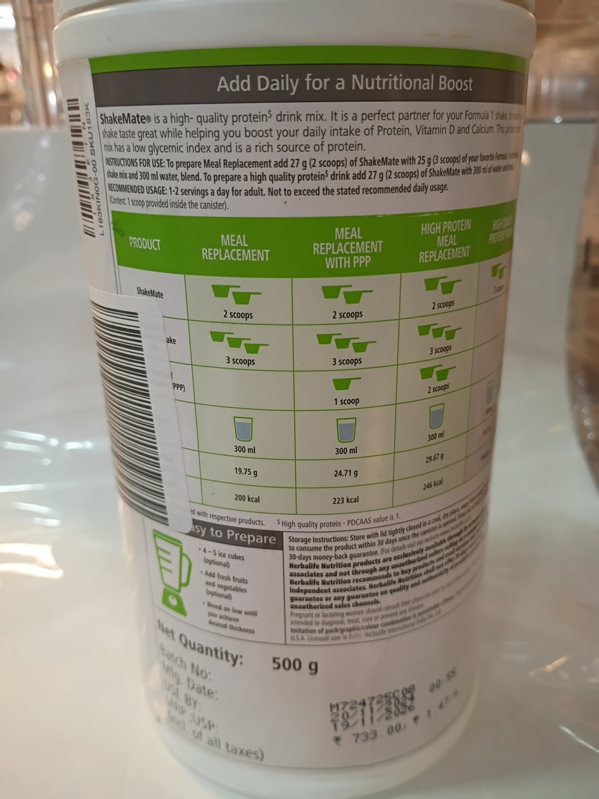 Herbalife Nutrition Shake Mate . Milk Soy Protein Blend