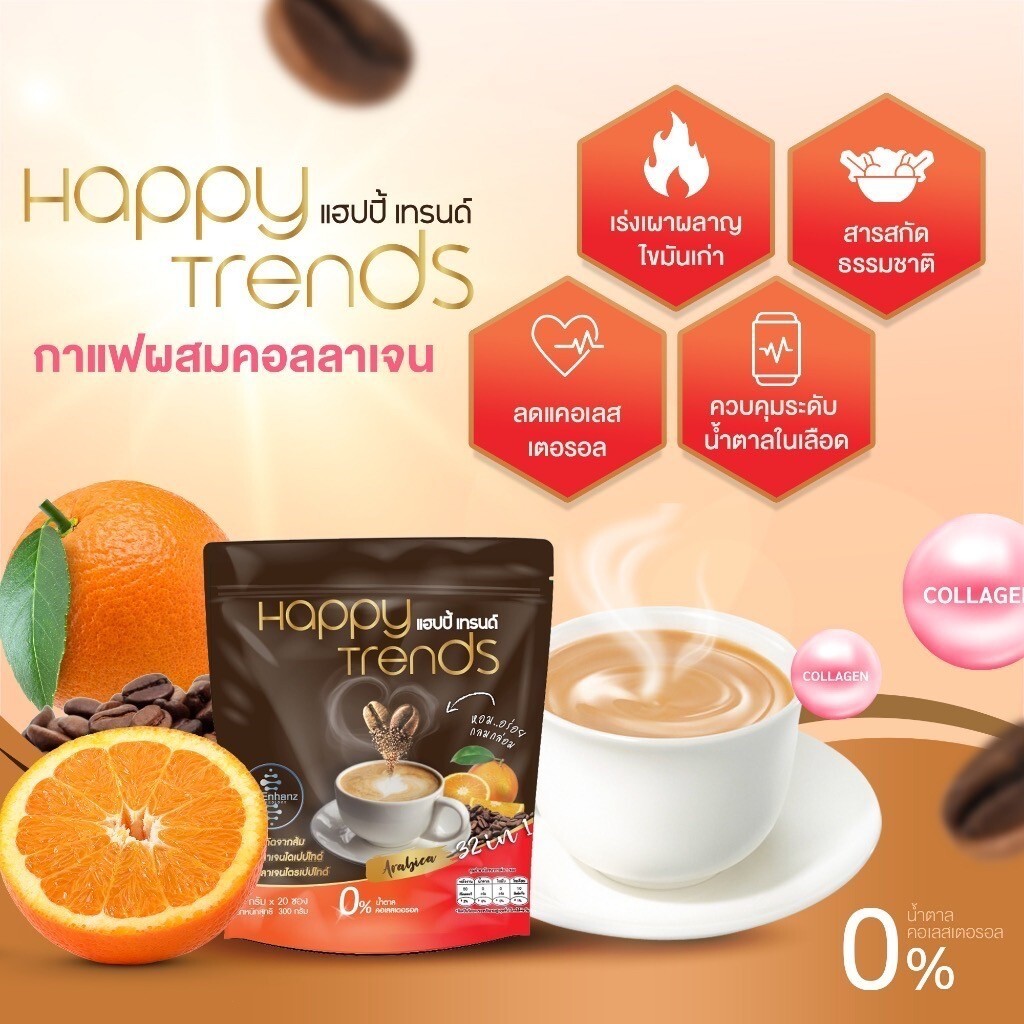 12x Happy Trends Coffee 32 in 1 Mix Collagen Weight Management Nourish Skin Bone