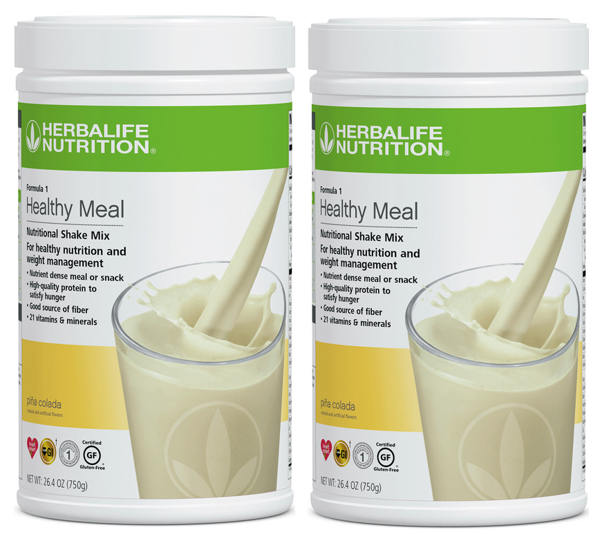 2X HERBALIFE FORMULA 1 Healthy Meal Nutritional Shake Mix Pina Colada 750g
