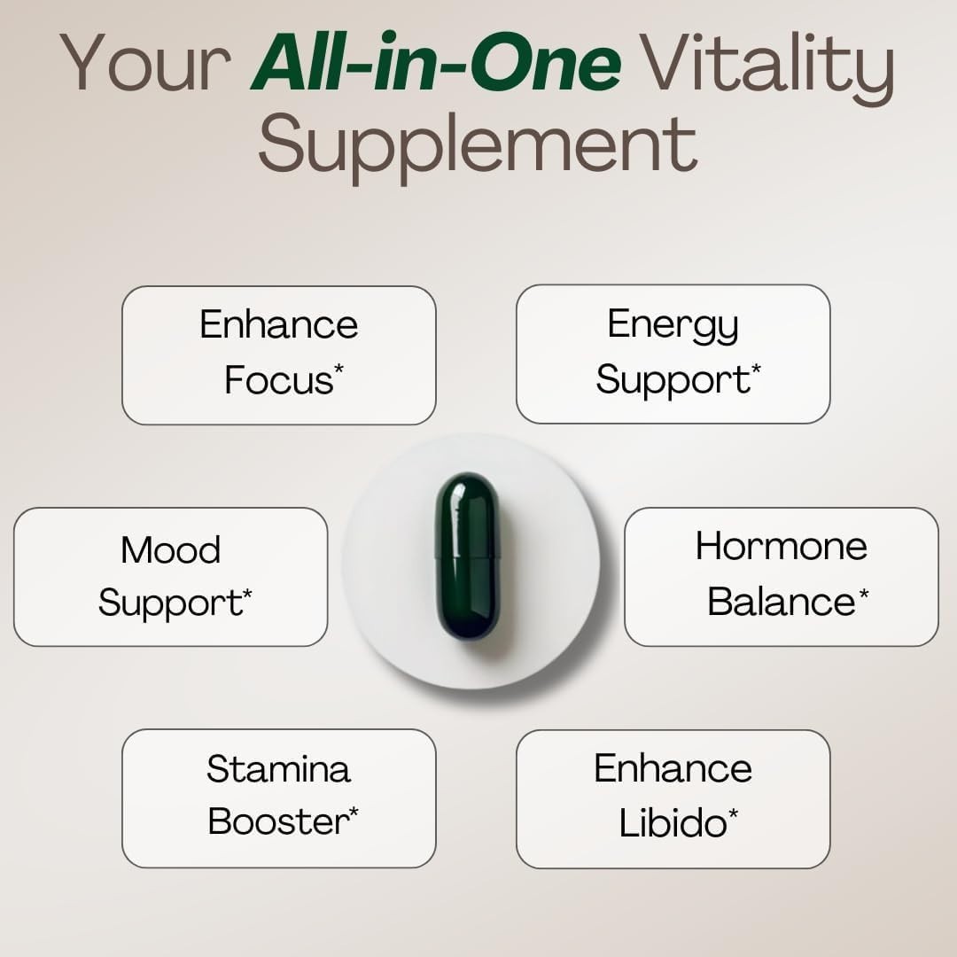 MACAPLUS+ Black Maca Root + Ashwagandha + Fenugreek – #1 Highest Potency…