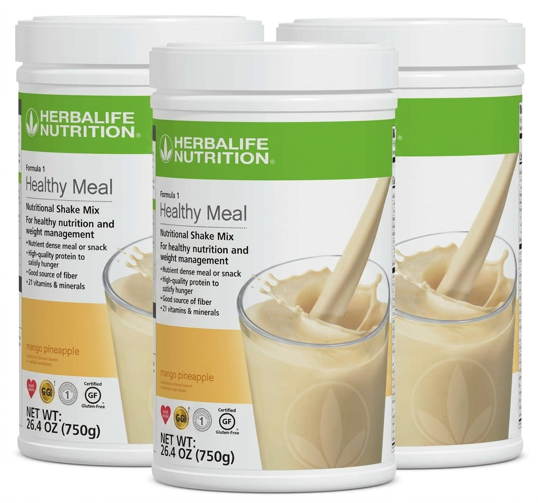 3X Herbalife Formula 1 Healthy Meal Nutritional Shake Mango Pineapple 750 g