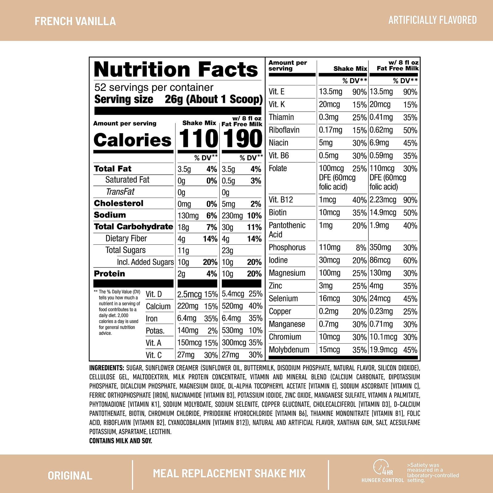 SlimFast Meal Replacement Shake Powder French Vanilla 10g Protein Weight Loss