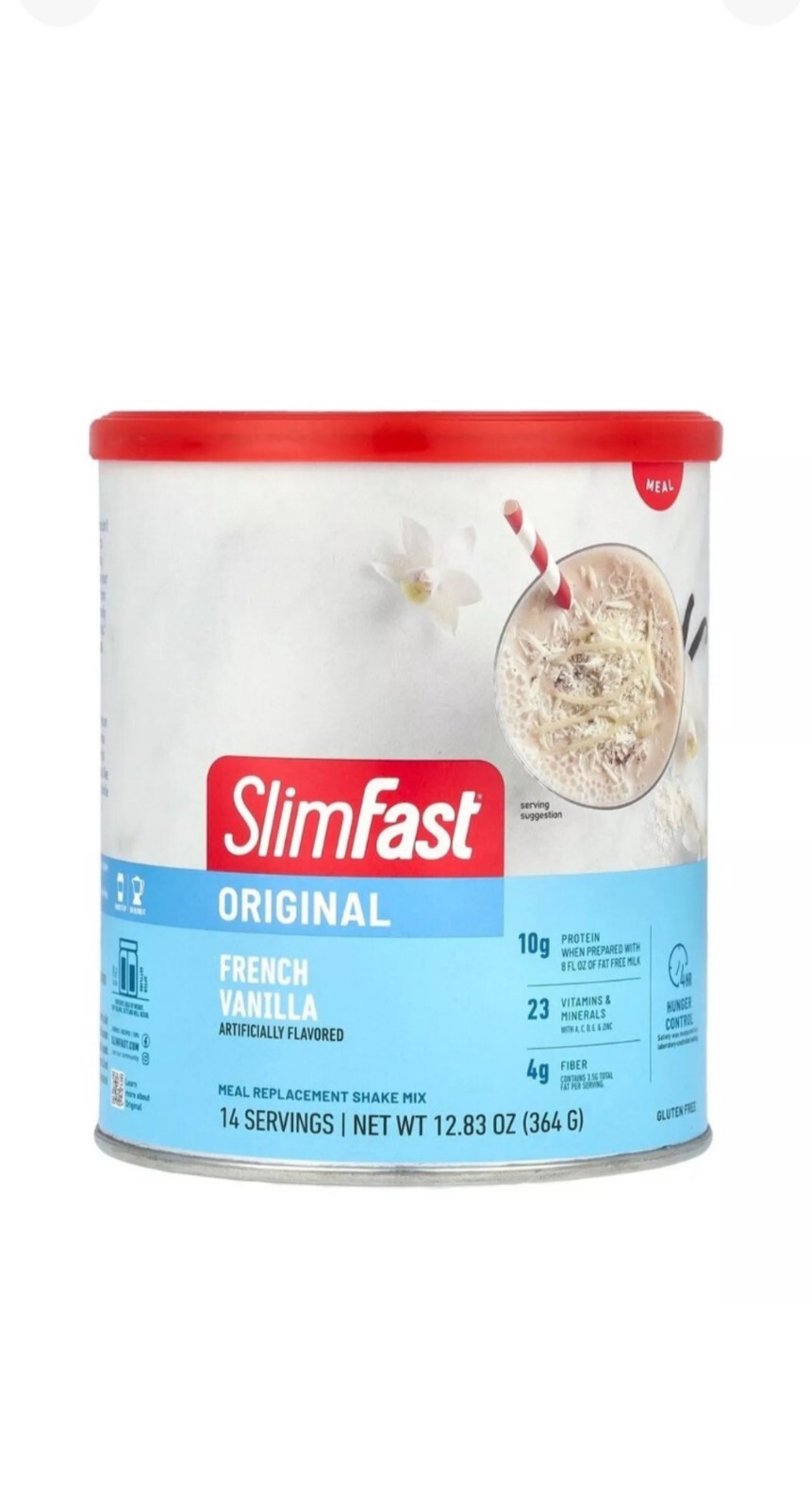 SlimFast Original Meal Replacement Shake Powder, French Vanilla, 12.83 oz, 14 se