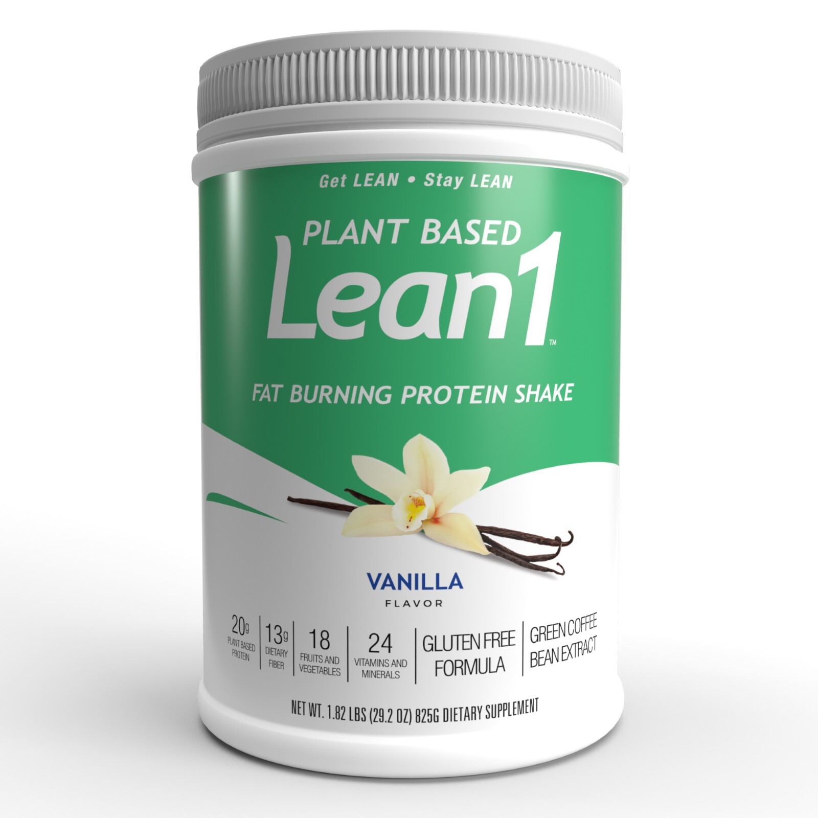 Nutrition 53 Lean 1 Plant Based Protein, Vanilla Flavor, 15 Serving Tub
