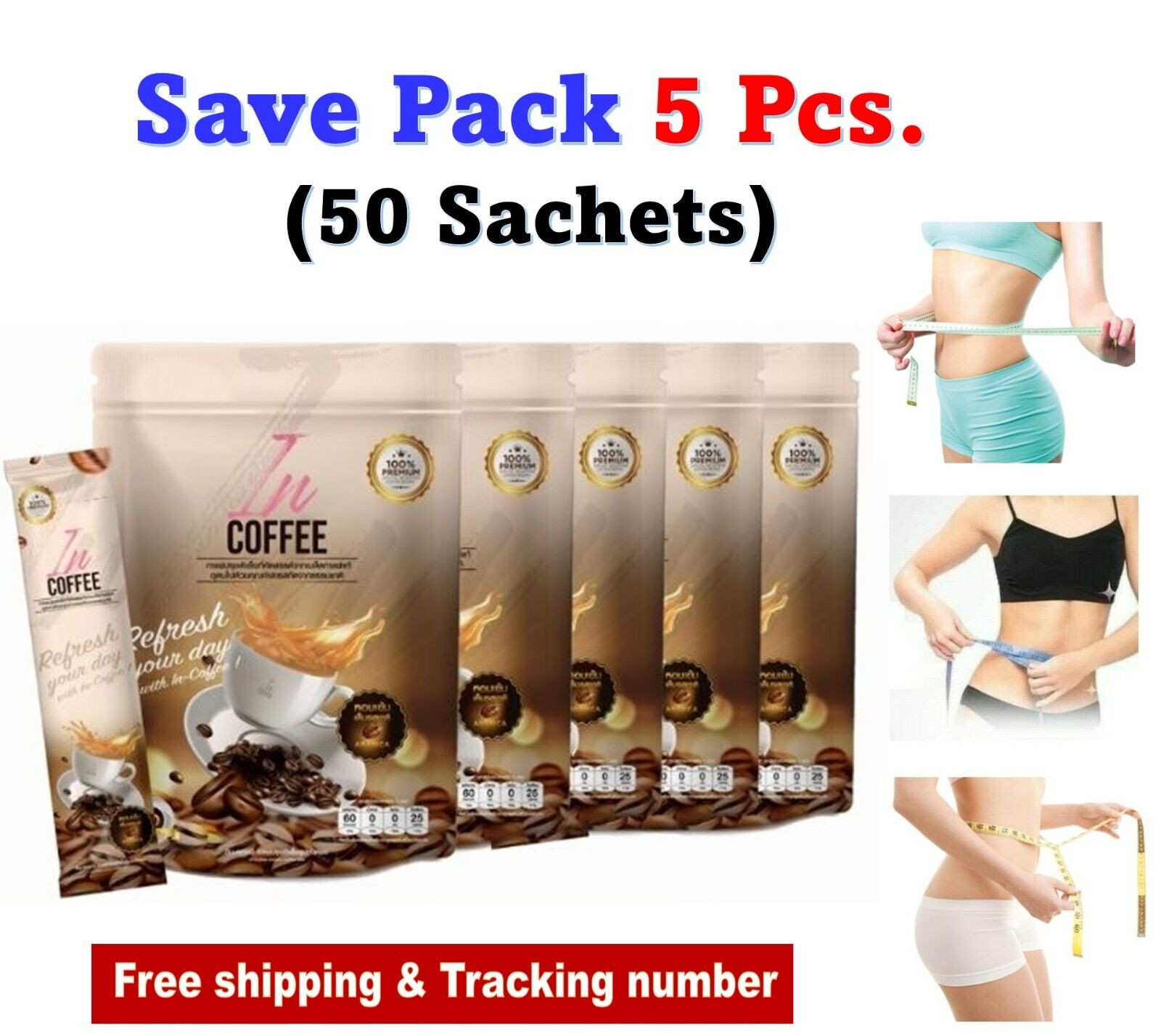 5 X In Coffee Instant Natural Extracts Healthy Skin Weight Control