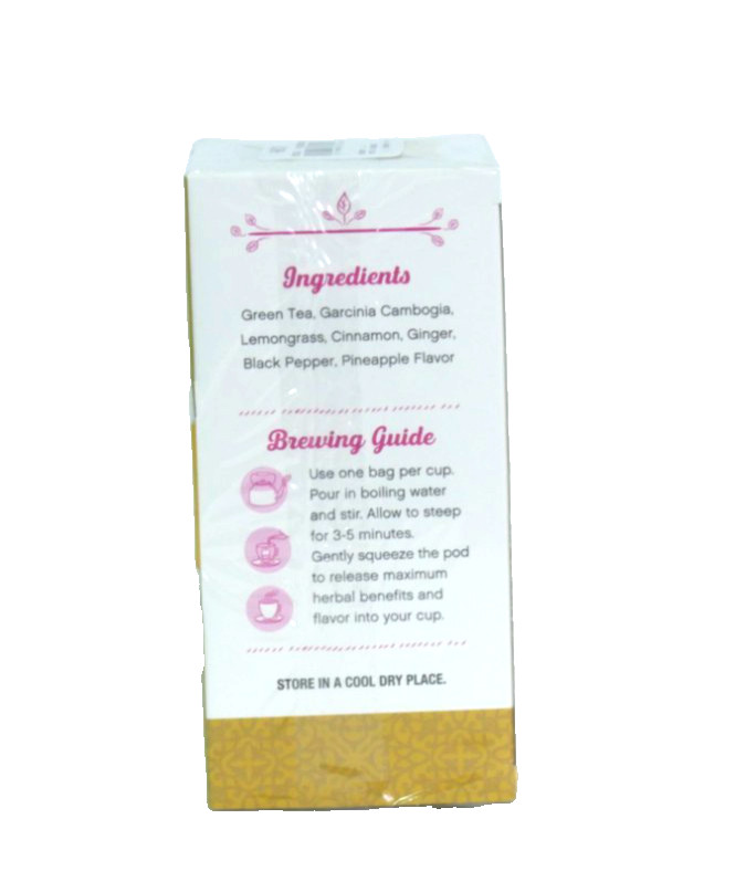 Slim Sister Pineapple Green Tea w/ Garcinia Cambogia 25 Bags Detox BB 01/2028