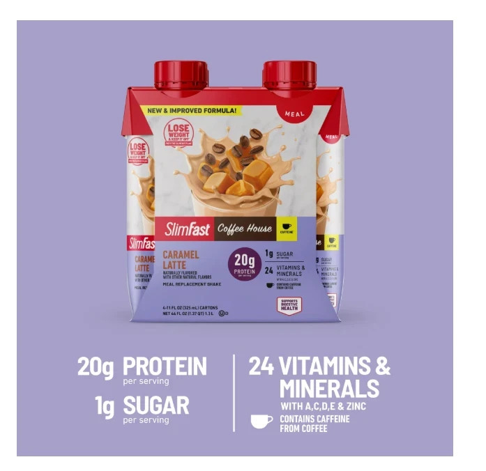 SlimFast High Protein 20g Energy Ready To Drink Meal Replacement Shake Coffee