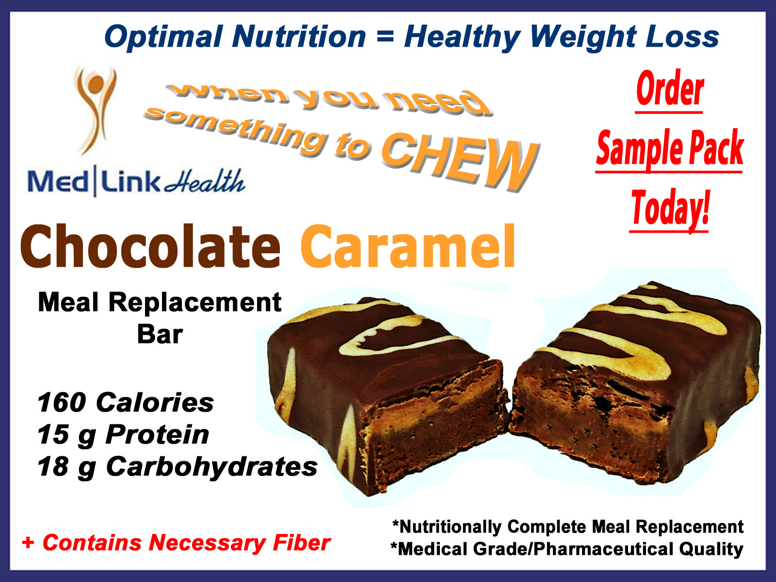 CHOCOLATE CARAMEL BAR Weight Loss | 6 Boxes | SIMILAR TO Optifast® 800