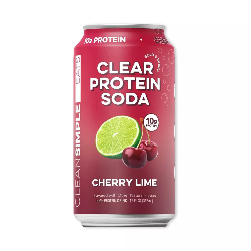 Clear Protein Soda Cherry Lime 🍒🍋 – 10g Protein, Zero Sugar, 8 Pack 💪