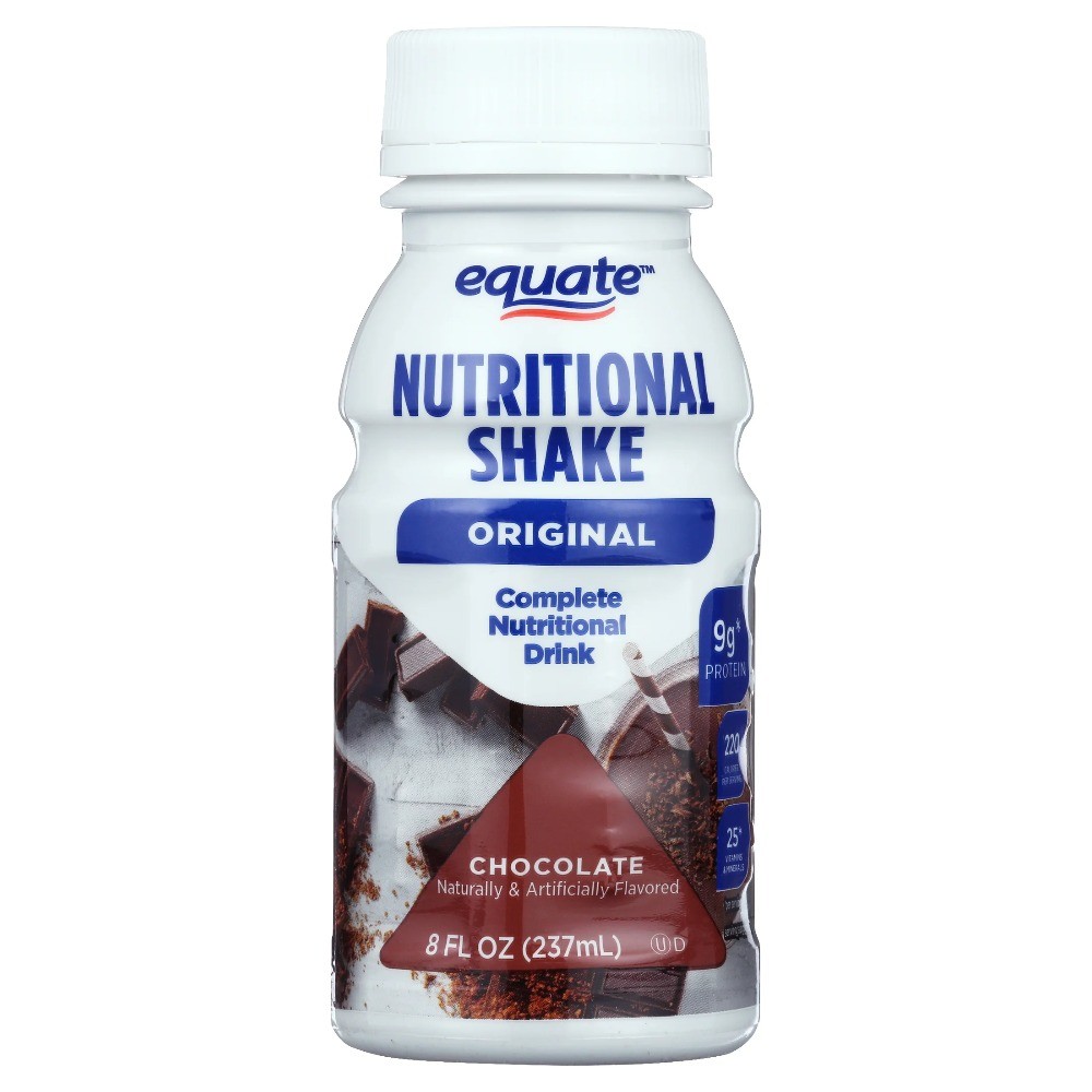 Equate Chocolate Original Nutritional Shake, 8 FL OZ, 6 Count