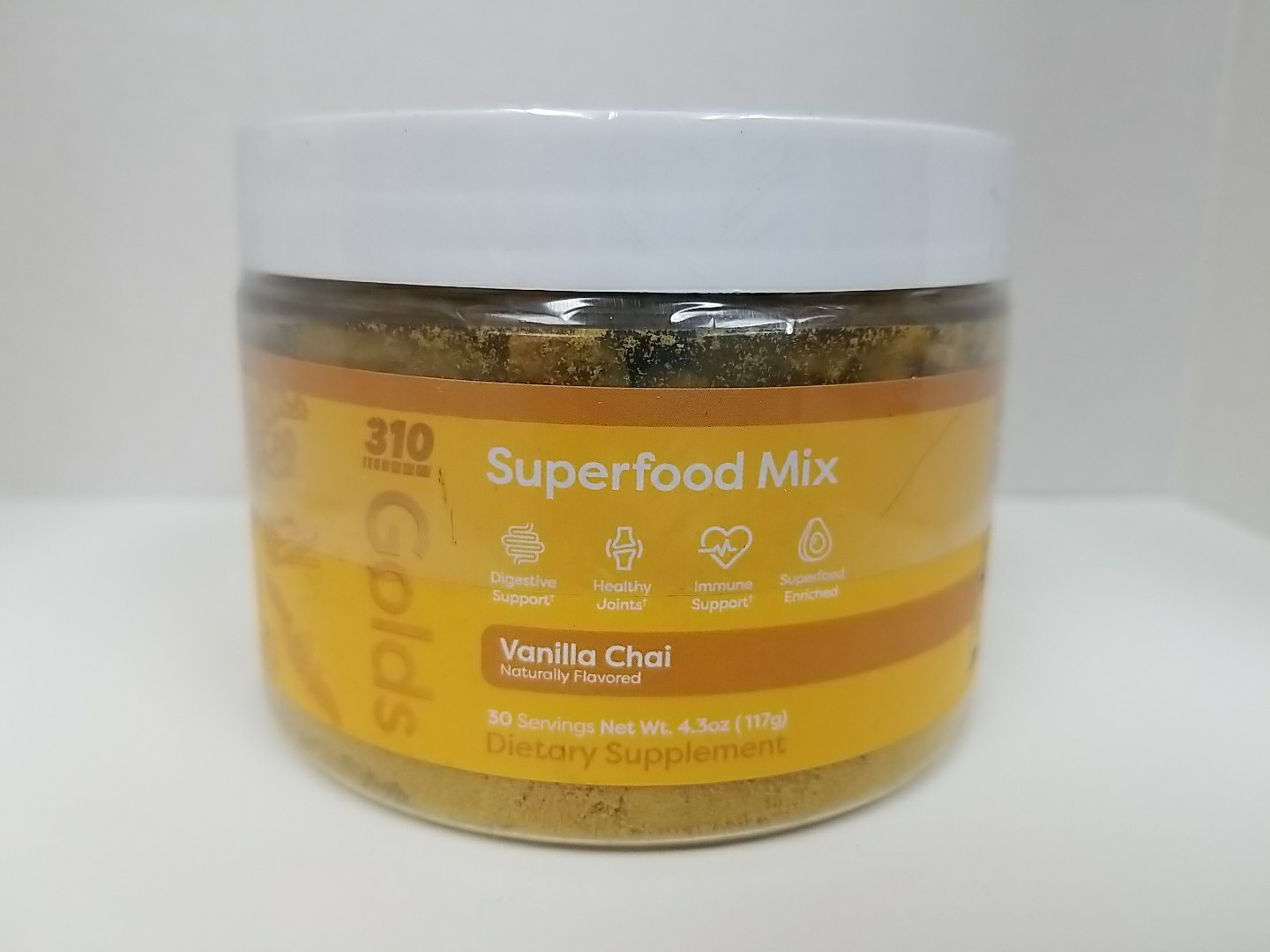 310 Nutrition Golds Superfood Mix ~ Vanilla Chai ~ 4.3 oz/117 g ~ Exp 10/2026