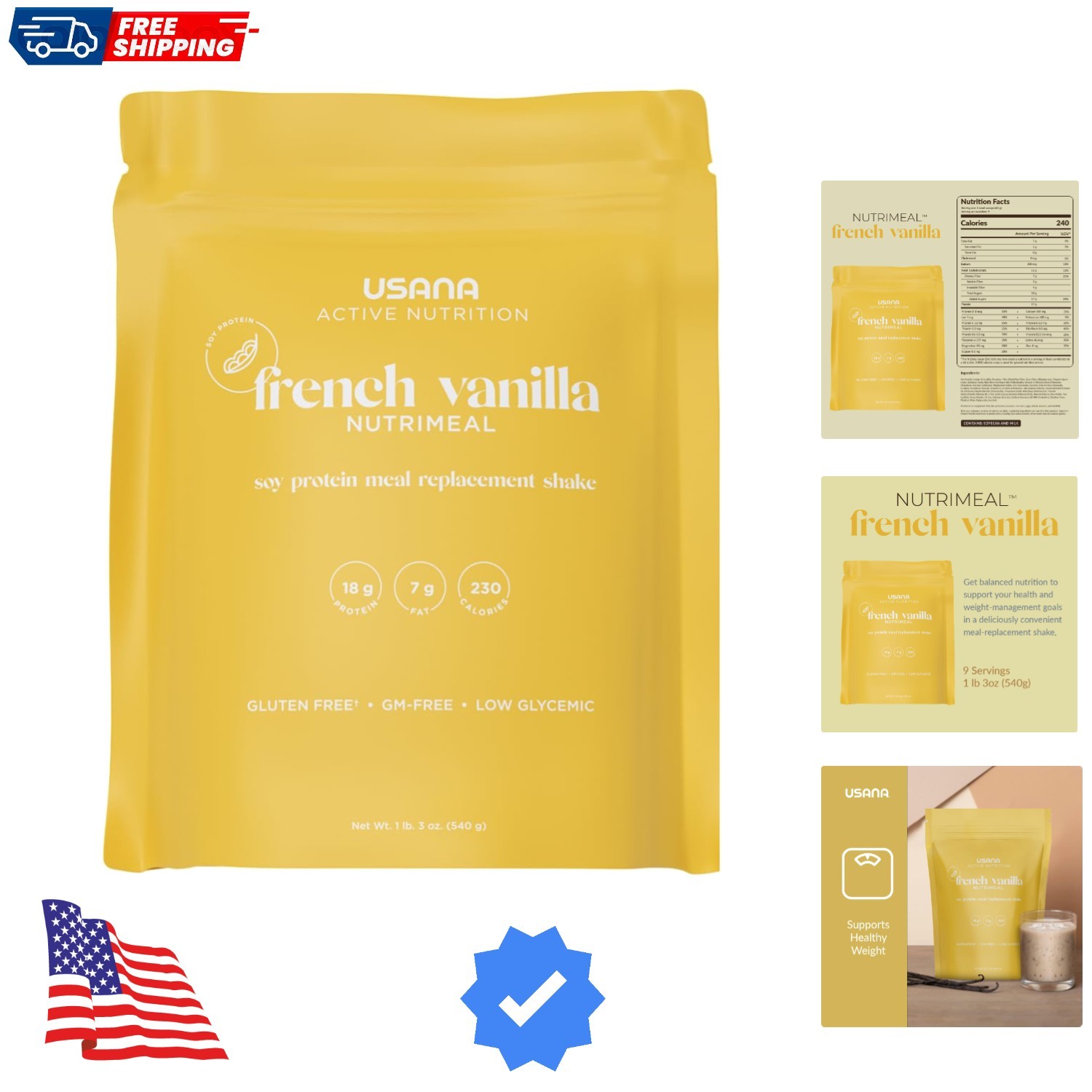 Nutrimeal Meal Replacement Shake – French Vanilla – NON-GMO – Gluten Free – L…