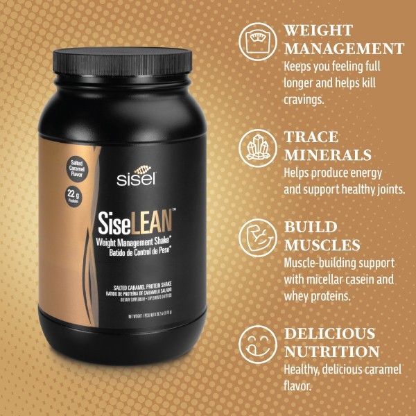 SiseLEAN Salted Caramel Weight Management Protein Shake Meal Replacement