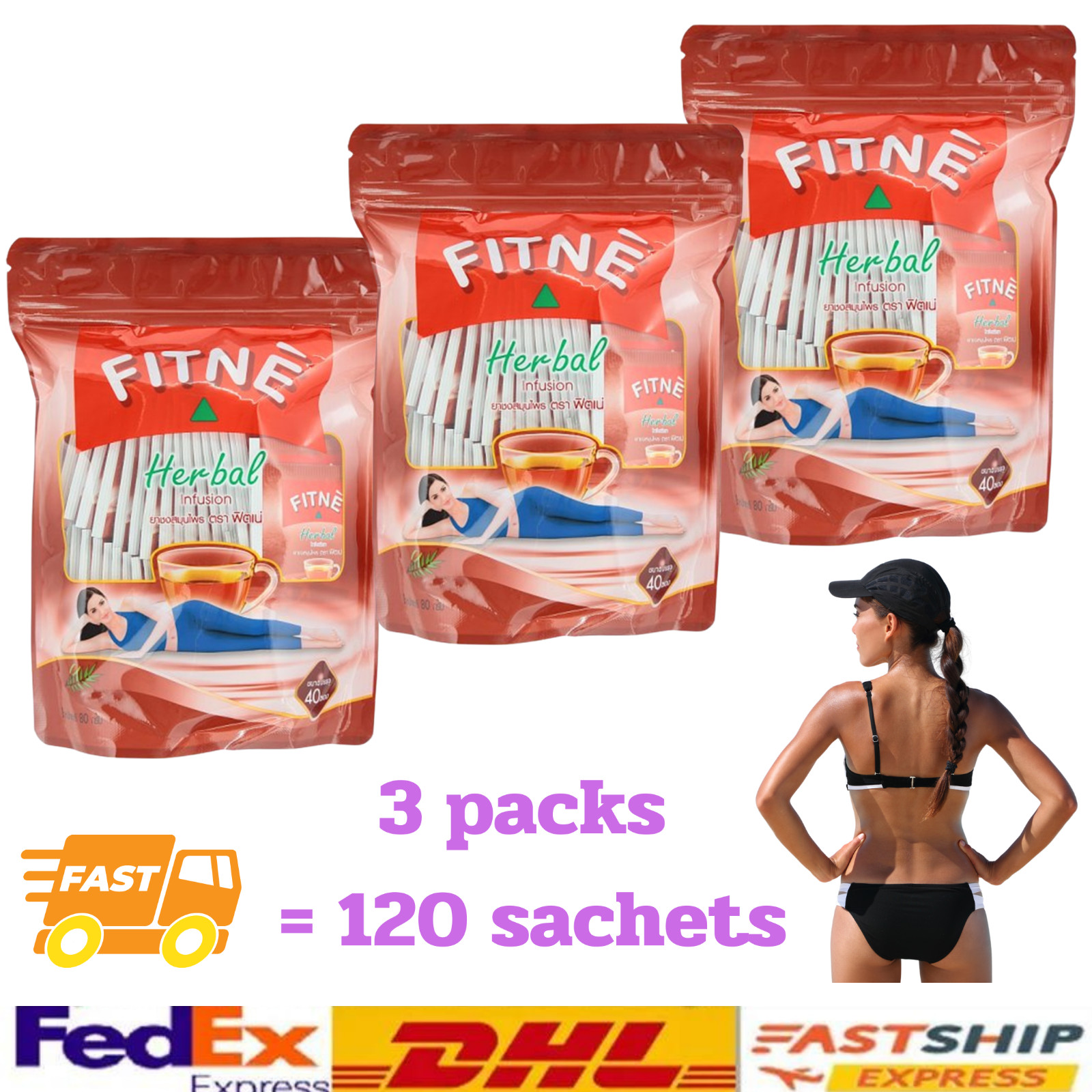 120 sachets Tea Fitne Diet Detox Laxative Slim Original Herbal Weight Control