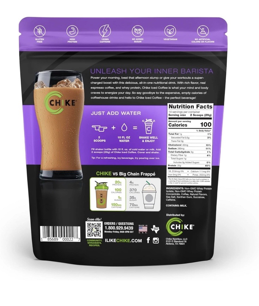 Chike Caramel Iced Coffee High Protein, 20 G Protein, 2 Shots Espresso, 1 G Suga