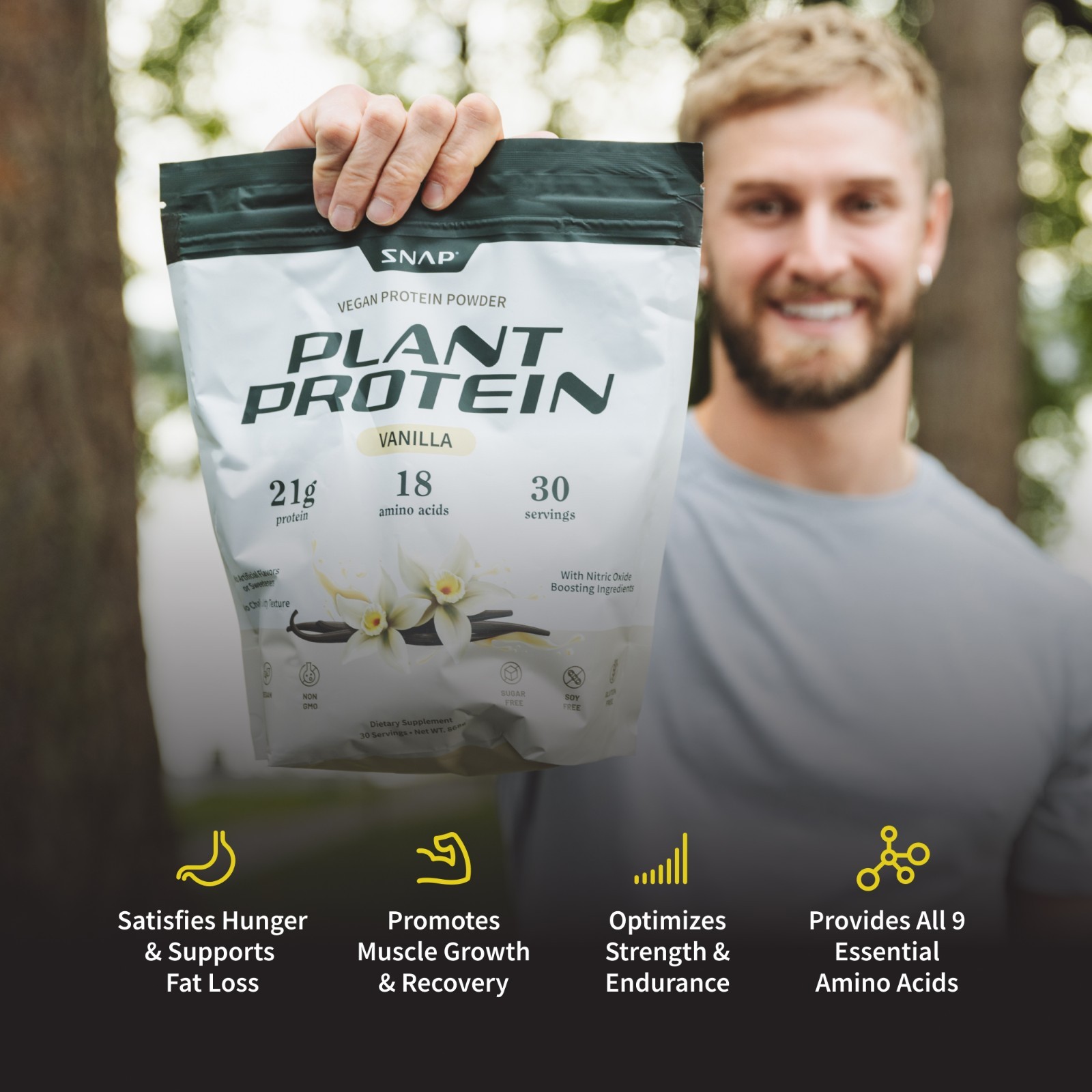Vegan Organic Plant Protein Powder – SNAP Muscle Growth, Performance, & Recovery