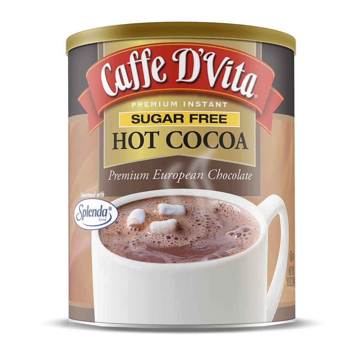 Caffe D Vita Sugar Free Hot Cocoa Mix 10 oz Gluten Free Low Fat