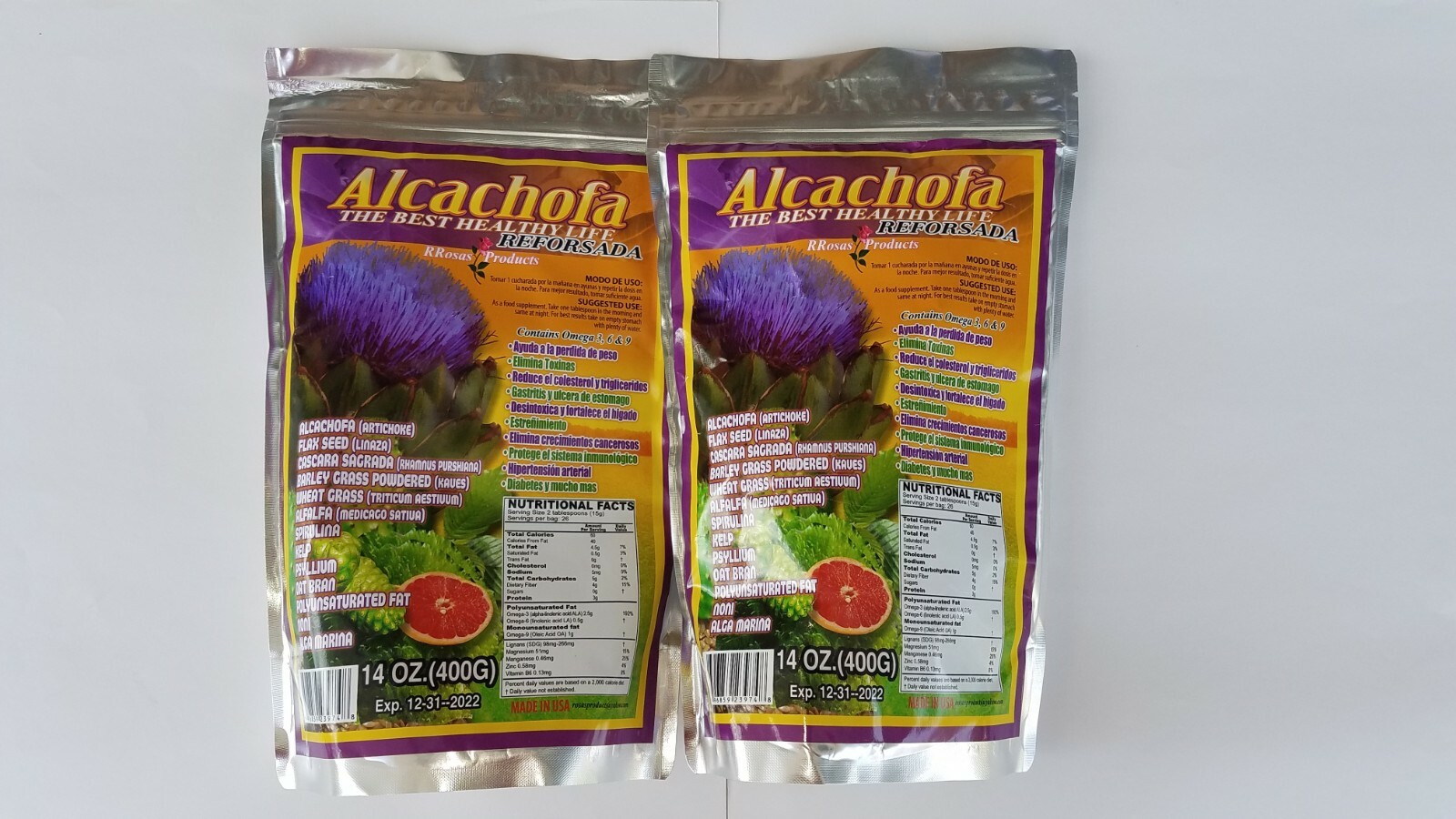2 pack Artichoke the Best Healthy Life Reforsada 14 oz Rosas Products 12/2024