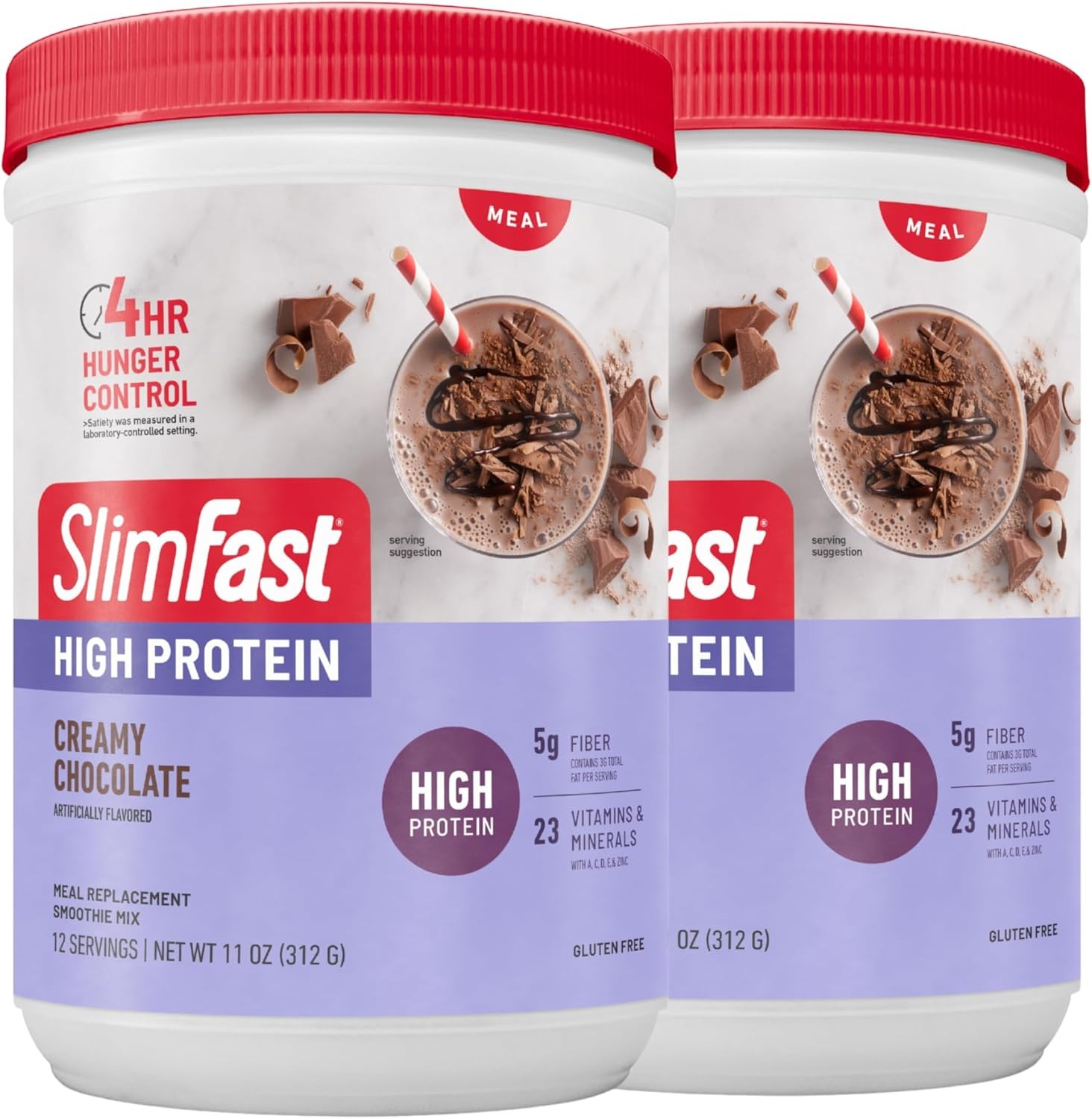 SlimFast High Protein Meal Replacement Shake Powder, 12 Servings (Pack of 2), Ad
