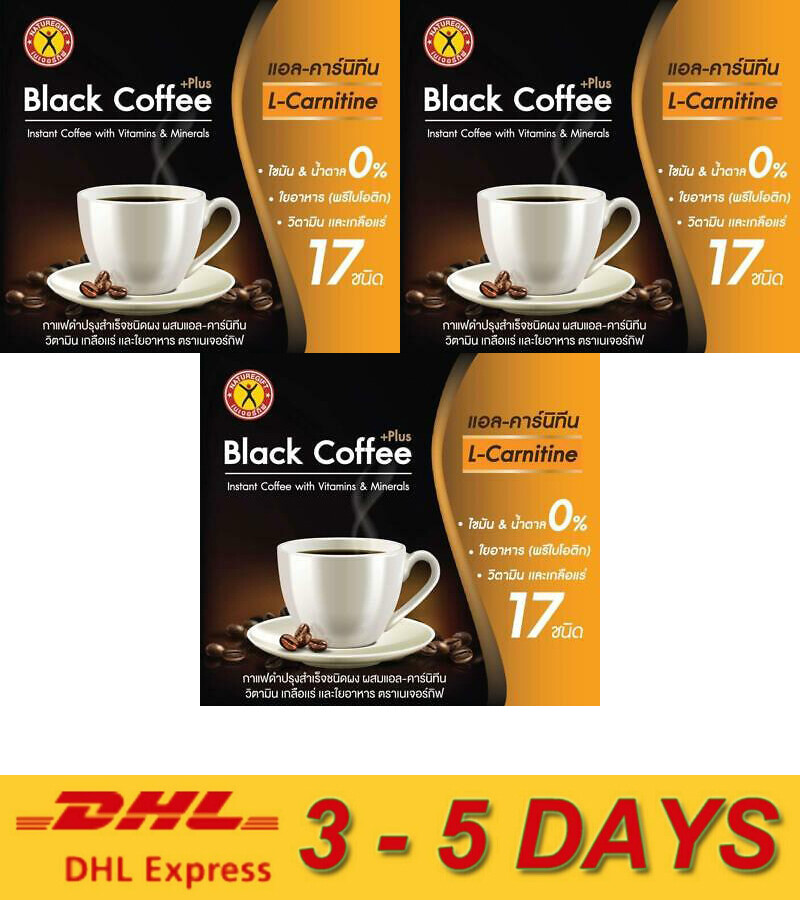 3 x Naturegift Black Coffee Plus L-Carnitine Instant Coffee Vitamins Minerals