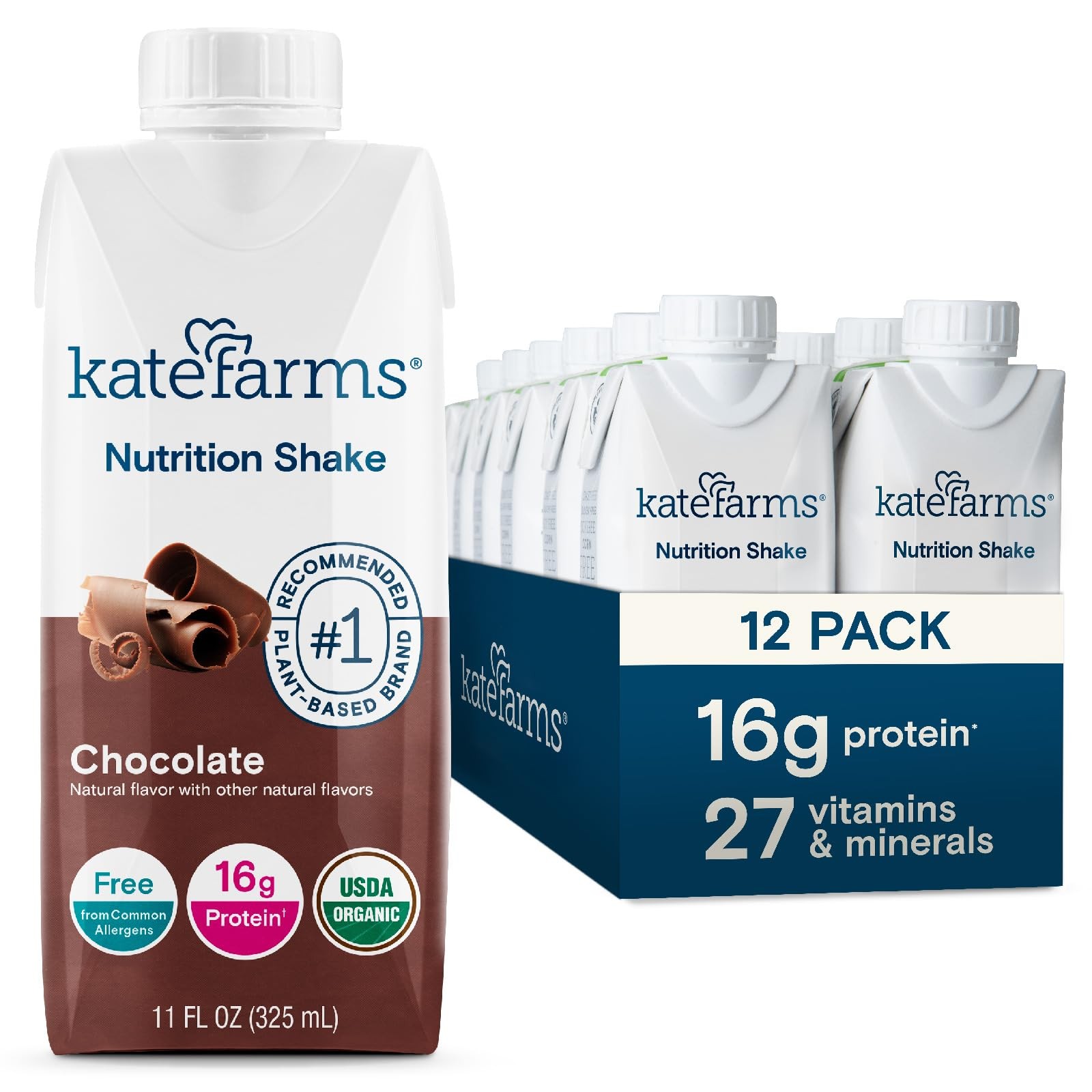Organic Nutrition Shake, Chocolate, 16g Protein, 27 Vitamins and Minerals