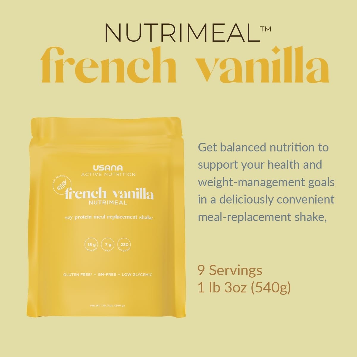 Nutrimeal Meal Replacement Shake – French Vanilla – NON-GMO – Gluten Free – L…