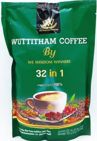 6Pack Wuttitham Coffee Instant Mixed Herb 31 in 1 Weight Control 90 Sachets