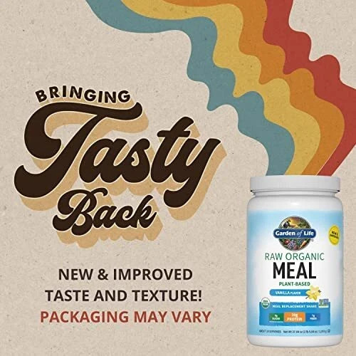Raw Meal Organic Shake & Meal Replacement Vanilla 1050 g / 2 lb Each (Pack of 3)
