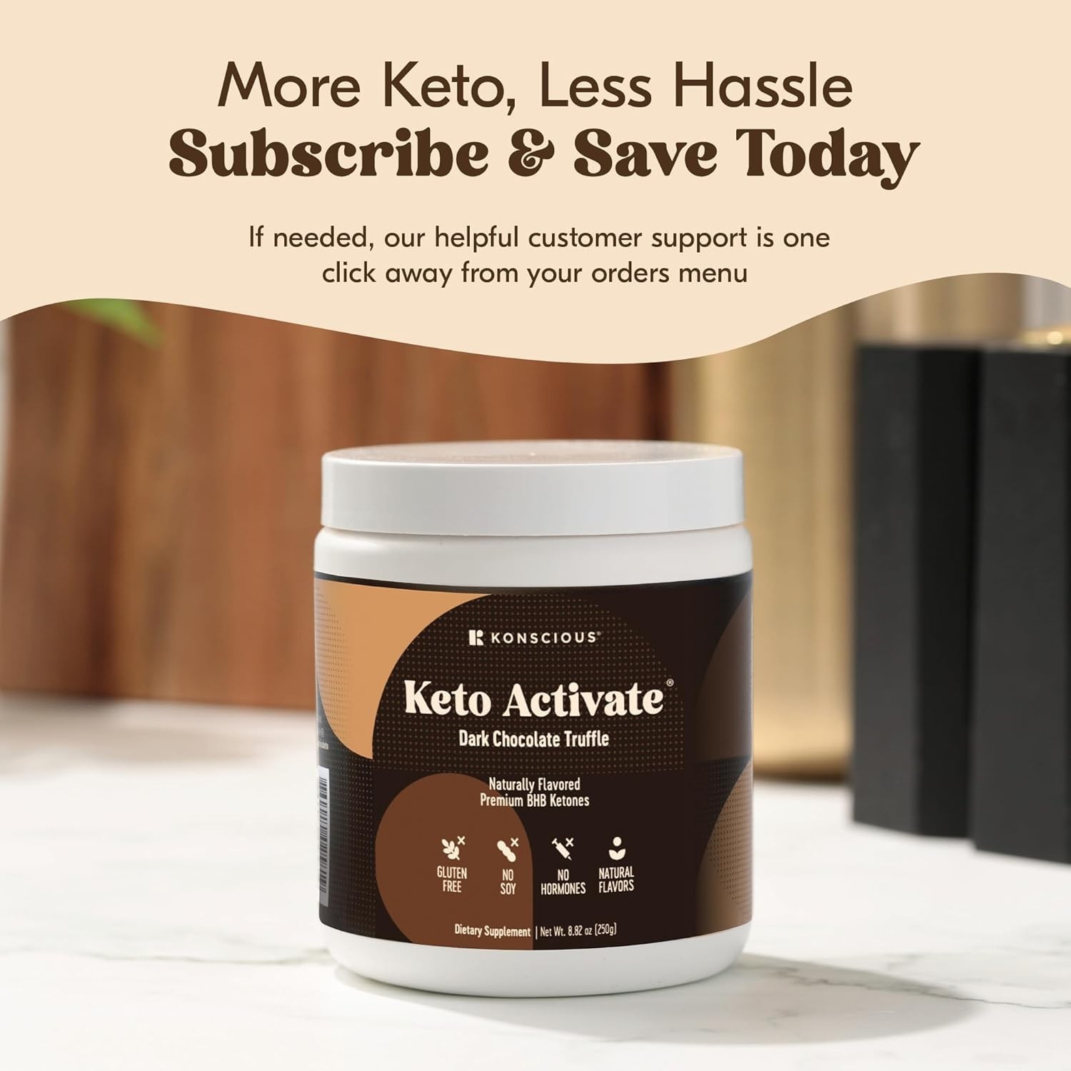 Dark Chocolate Truffle Exogenous Ketones Drink: Pure Keto Shake Powder with C…