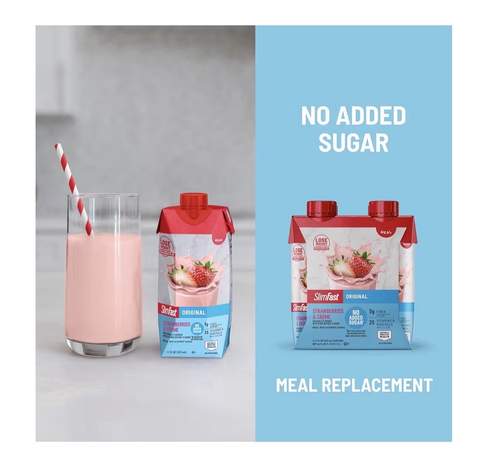 SlimFast Original Strawberries & Crème Meal Replacement Shakes (11 fl.oz 24 pk.)