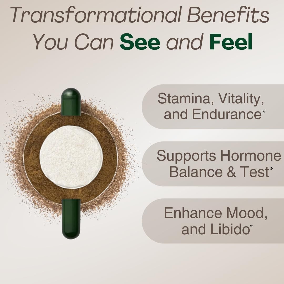 MACAPLUS+ Black Maca Root + Ashwagandha + Fenugreek – #1 Highest Potency…