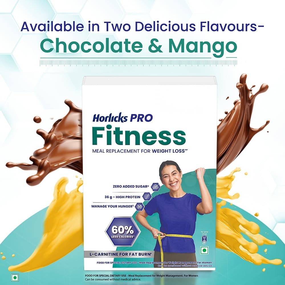 Horlicks Pro Fitness Chocolate 400g, Meal Replacement for Weight Loss f/ship