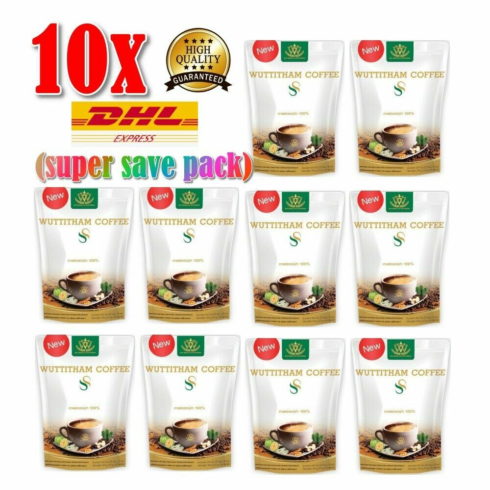 10 Pcs Wuttitham Instant Coffee Health Weight Control Anti Aging Slimming Drink