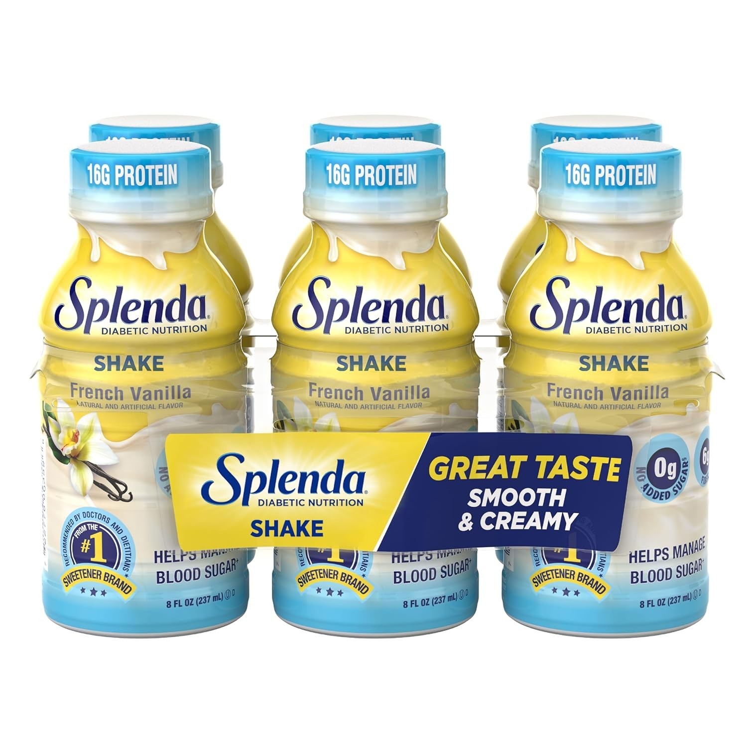 Splenda Smooth French Vanilla Shake – 6 Bottles, 16g Protein, Gluten-Free